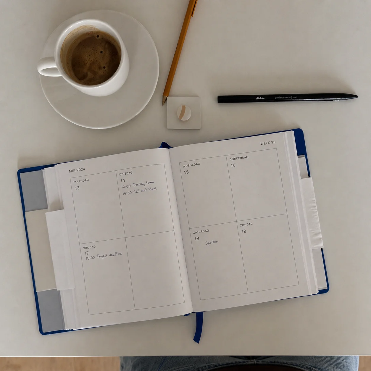 Agenda en weekplanning voor snel starten met begeleiding